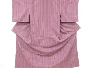 変わり縞模様織出し手織り紬着物